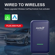 Carlinkit 4.0สำหรับสายไปยัง CarPlay ไร้สาย Android Auto Box Dongle สีฟ้า