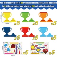 Kepeel 30 Packs Father's Day Trophy Craft Kits for Kids, Make Your Own Fathers Day Trophy Tabletop F