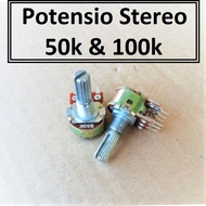 Stereo potentiometer potentiometer (Mur + Ring) B50K B100K 20mm 50K 100K (WL Brand) WL Linear