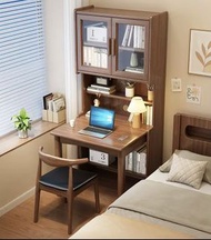 🔥包送貨 實木折疊伸縮書桌書架一體桌電腦桌書櫃 S0192