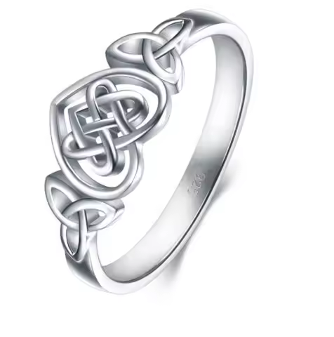 S925 Sterling Silver Ring Hot Sale Classic Love Heart Ring 925 Silver Knot Engagement Ring