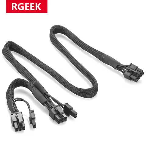 RGeek PCI-E 8pin to Dual 8(6 2)Pin Power Supply Cable PCIe 8 Pin 1 to 2 Spliter for Corsair RM1000 R