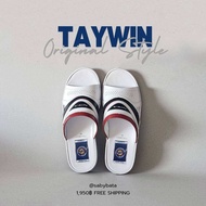 🔺ล่าสุด🔺Taywin Original รองเท้าแตะหนังชาย ขาวสลับแดงดำ white sandal