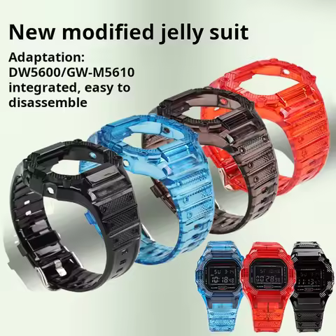 For Casio GSHOCK DW5600 5610 GW-B5600 GW-M5610 G-5600E silicone men case strap Transparent bezel wat