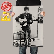 Bob Dylan Playing Guitar and Harmonica Retro Vintage Poster Kraft Paper Painting Wall Art for home/o