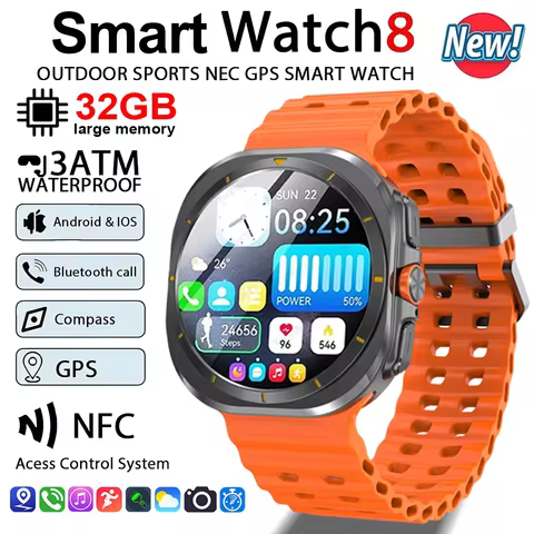 2025 New DT Watch 7 Ultra Smart Watches Men 32GB Memory Video GPS Tracker NFC 47mm AMOLED Fitness Sp