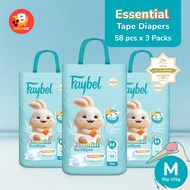 Faybel Baby Essestial TAPE Diaper - M 58pcs (TAPE)