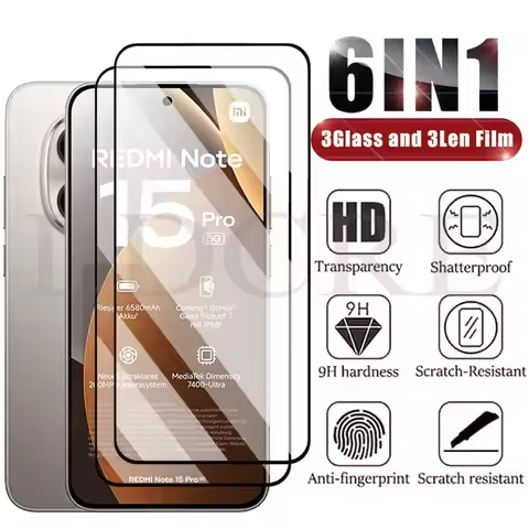 For Redmi Note 15 Pro 5G Global Glass Redmi Note 15 Pro 5G Screen tempered Glass Camera Len Film For