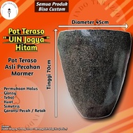 indo teraso pot besar keramik marmer t70 d45 pot bunga