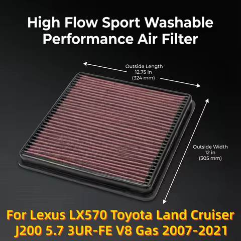 For Lexus LX570 Toyota Land Cruiser J200 5.7 3UR-FE V8 Gas 2007-2021 High Flow Off-Road Performance 