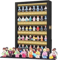 Minifigure Display Case, Black, 40.6 x 27.9 x 5.9 cm, Display Case with LED-lit Shelves, Mini Figure