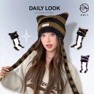 ZOII Zoi | Cat Ear Protection String Wool Hat Korean Style Warm Snow Cute 103056