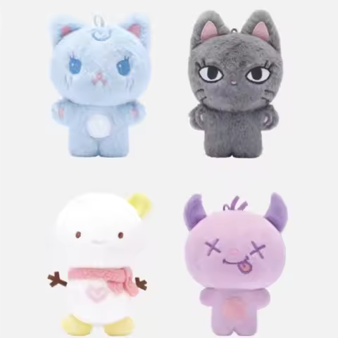 Kpop Cartoon DRAMA karina Same Plush Keyrings Winter GISELLE Keychains Key Rings Bag Pendants