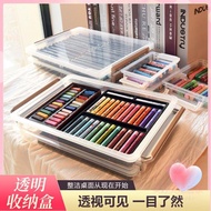 Oil Pastel Storage Box Stackable Crayon Marker Pen Drawer Organizing Bag Transparent Stationery [Bea