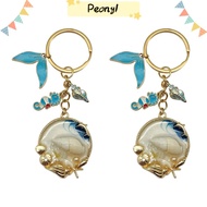 PDONY Car Key Chain, Shiny Pendant Sea Horse Key Ring, High Quality Conch Durable Zinc Alloy Marine Animal Pendant DIY Jewelry Decorate
