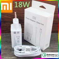 ZZOOI Original Xiaomi 18W Fast Charger QC 3.0 EU Wall Travel Adapter USB Type C Cable For Xiaomi Max3 CC9 A1 9T Redmi 9 Note 8 9