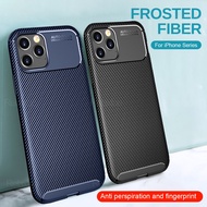 For iPhone 17 17e 16e 16 15 14 13 12 Pro Max Air 15 14 Plus Mini Carbon Fiber Soft TPU Bumper Shockp