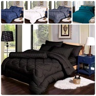 READY STOCK CADAR BEDSHEET 7IN1 HOTEL PLAN WITH COMFORTER TEBAL COTTON