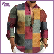 Yoewre Men Linen Shirt Men Regular Fit Shirt Mens Button-down Shirt for Spring Autumn Classic Retro 