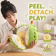 Durian Plush Toy Tearable Detachable Fruit Doll Soft Stuffed Pillow Bantal Peluk Kids Gift