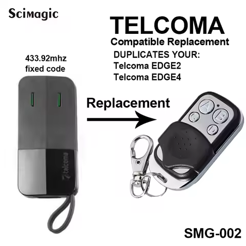 433.92MHz TELCOMA EDGE 2, EDGE 4 Garage Door Remote Control Wireless Remote Transmitter for Access C