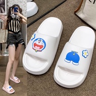 Cartoon cute Doraemon slippers women wear new thick-soled non-slip indoor shower slippers in summer.