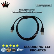 PTR Recording Tech PRO-RTX8 Mixer 6 Channel 8 Input USB Soundcard