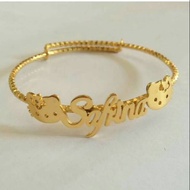 Hello Kitty HK3 Gold Plated Name Bracelet