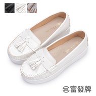 Fufa Shoes [Fufa Brand] Flow Thick-Soled Moccasin Lazy Work Flat Casual Anti-Slip Solid Color Water-Repellent Lightweight Women's