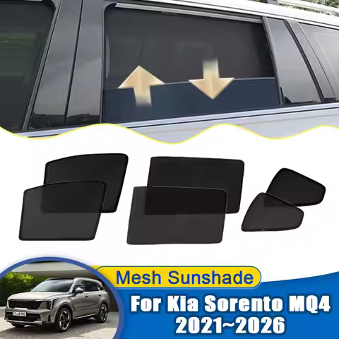Car Sunshade For Kia Sorento MQ4 2021~2026 Car Mesh Sunshade Magnetic Mesh Window Visor Sunscreen Pr