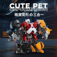 Store Recommended#现货萌宠斗牛犬三合体战士小狗柴犬雪橇模型儿童变形机器人金刚玩具3ff 7JZD