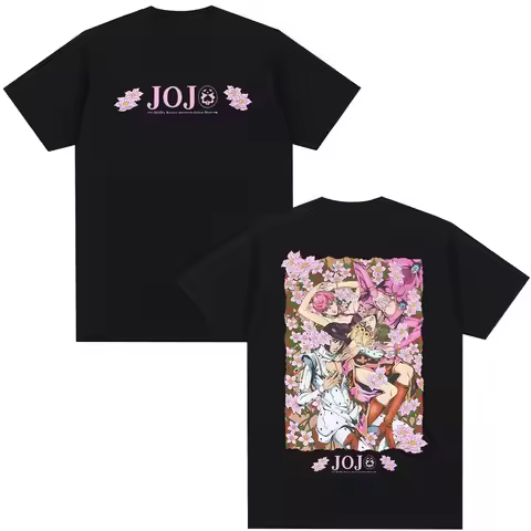 Anime JoJo Bizarre Adventure T-shirt Giorno Giovanna Bruno Buccellati T-shirts Men's Fashion Casual 