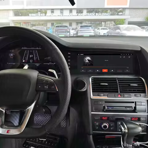 Android 14.0 For Audi Q7 4L 2005-2018 Car Dashboard LCD Digital Instrument Speedometer Dual Screen C