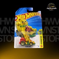 Yellow Hotwheels Feline Lucky model car