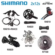 SHIMANO GRX RX820 Groupset 2x12s Hydraulic Disc Brake RX820 Crankset RD RX610 Shifter RX400 Calipers
