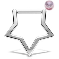 Cincin Septum Bintang 14G Melighting, Perhiasan Tindik Daith Titanium G23, Gelang Klik Septum Emas, 