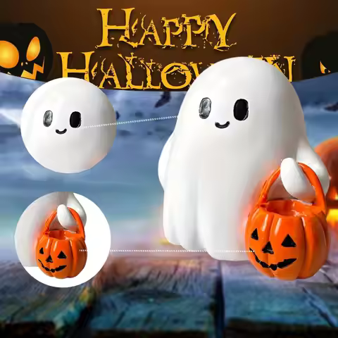 Mini Halloween Decorations,3DPrinting Halloween Ghost Figurine,Small Pumpkin Bucket Fillers,Party Su