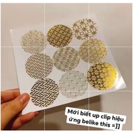 9-circle sticker with Japanese motifs