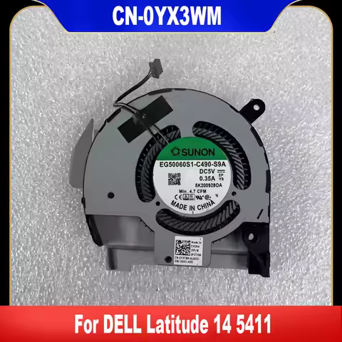 0F3TXM New Original For Dell Latitude 14 5411 Laptop CPU Cooling Fan Cooler Fan EG50060S1-C490-S9A F