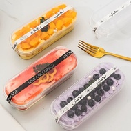 10pcs 280ml Transparent Cake Box with Lid Tiramisu Box Cheesekut Rectangular Cake Box Mousse Kek Min