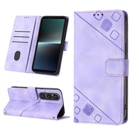 Ready to ship Skin-feel Embossed Leather Phone Case For Sony Xperia 1 V/Sony Xperia 10 V/Sony Xperia