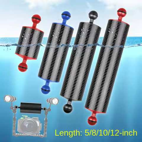 Carbon Fiber Extension Tray Arm Float Buoyancy Aquatic Arm Dual Ball SLR Camera Diving For Gopro Yi 