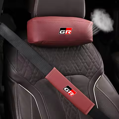 Car Head Neck Rest Pillow Seat Belt Protection Shoulder Pad For Toyota GR Sport Gazoo Racing Yaris 8