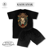 KATUN Paramesti Children's T-shirt and Pants Set Sedulur Papat Kalima Pancer T-shirt for Boys and Gi