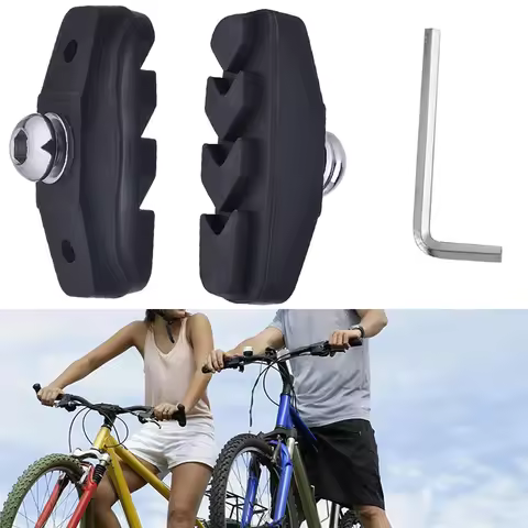 50mm Road Bicycle V Brake Pads Rubber Compound With Mud Guide Groove For All Weather Cycling Black 1
