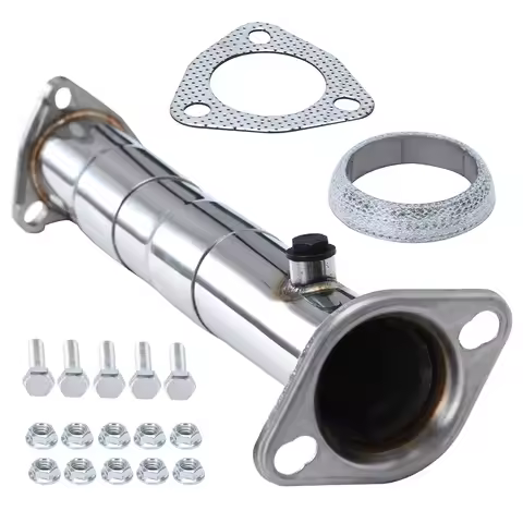 Stainless Steel 2.5" Adjustable Car Exhaust Pipe Converter Kit For 92-95 Honda Civic Del Sol 90-02 A