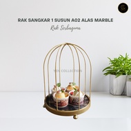 Yen 1-Tier Cage Rack A02 Marble Base Multipurpose Rack