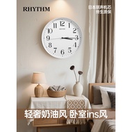 RHYTHM RHYTHM Children's Bedroom Silent Wall Clock Perforation-Free Nails 2026 New Style High-End Cl