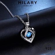 HILARY JEWELRY Original 925 Sapphire Pendant Women 純銀項鏈 For Chain Sterling Rantai Perak Necklace Perempuan Accessories Leher Korean Silver N4