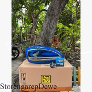 Honda cb100 cb125 tank Graphicbiru set with large tank cap biru